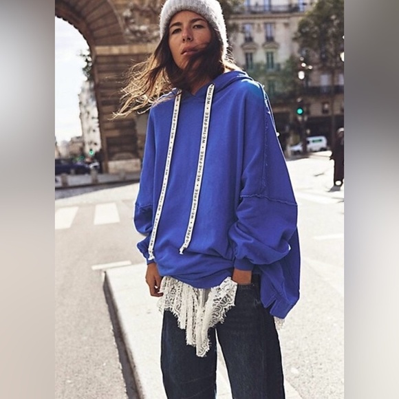 NWT Free People We The Free Hoodie In Dazzling Blue - Picture 1 of 3